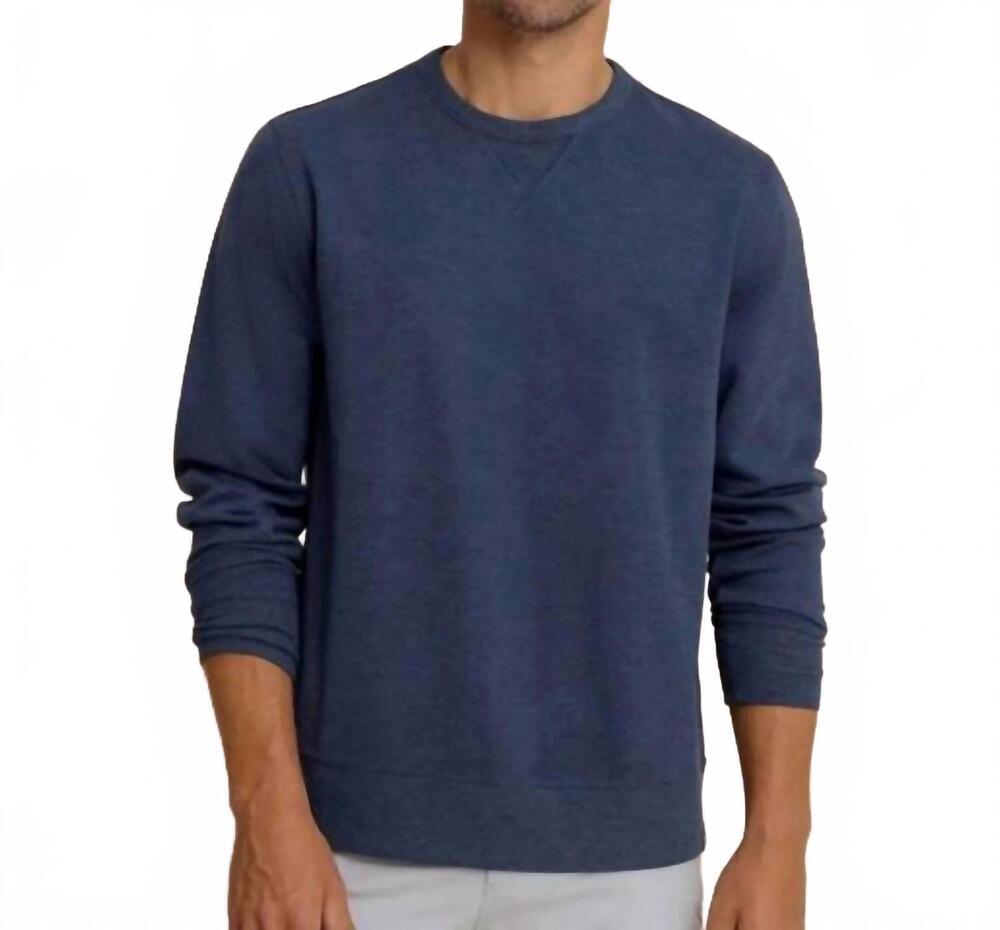 NEW SOUTHERN TIDE lowland luxe textured crew sweatshirt in dark navy